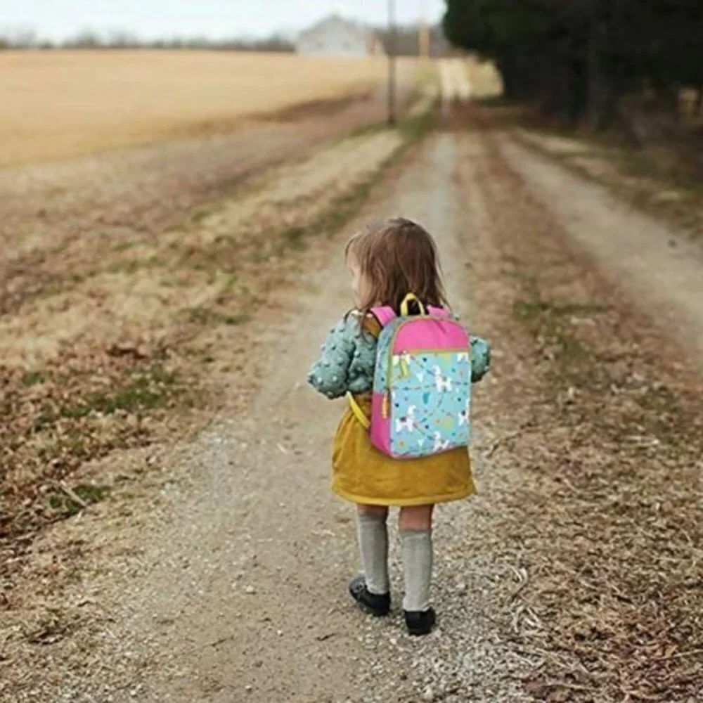 Trailmaker LLAMA Print Backpack Kids Girls Adjustable  Padded  Straps  Pink Blue